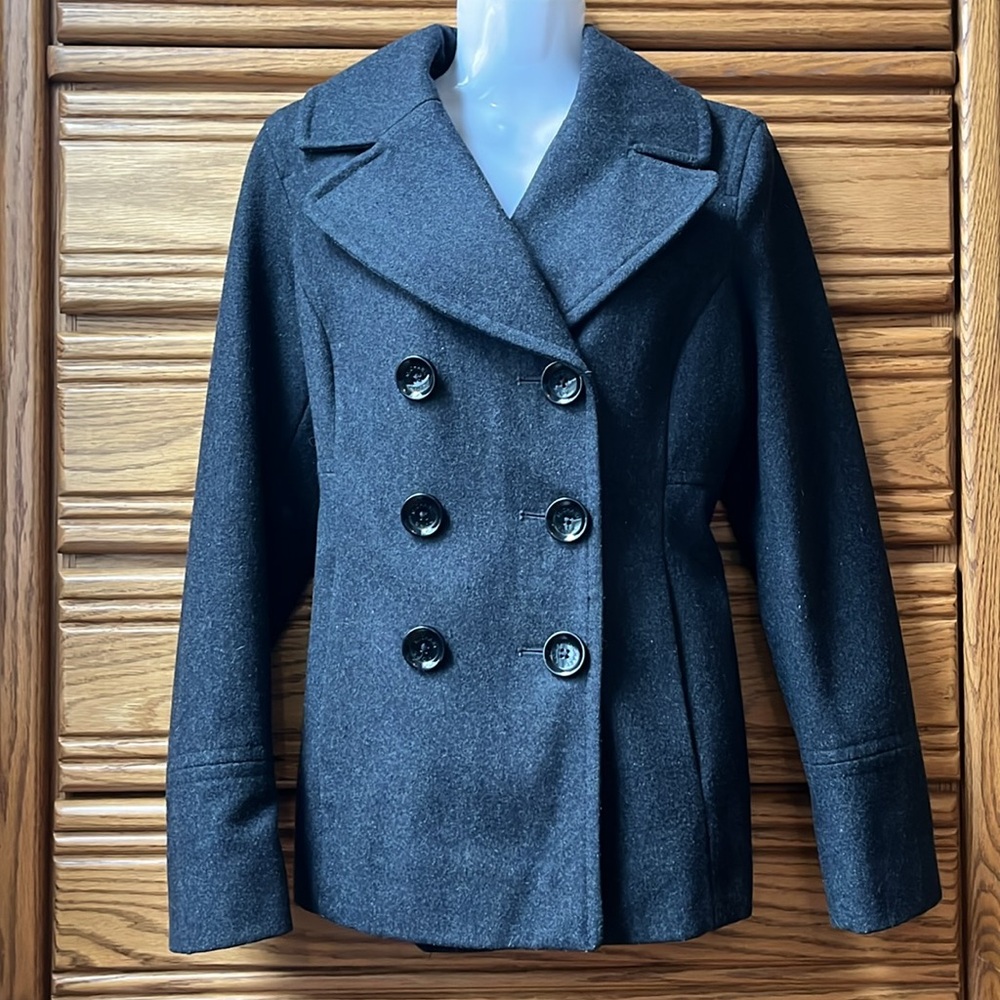 Michael Kors • Ladies' Wool Button-Down Double Breasted Charcoal Pea Coat • S/C